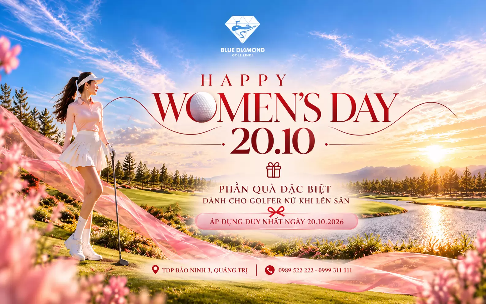 ĐÓN 20/10 ĐẦY NIỀM VUI VÀ NHẬN QUÀ Ý NGHĨA TẠI BLUE DIAMOND GOLF LINKS